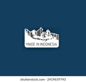 Discover fascinating sticker designs with barcodes in the shape of a map of Indonesia. Enhance your projects with visual perfection. Buy now!