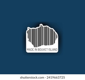 Discover fascinating sticker designs with barcodes in the shape of a map of Bouvet Island. Enhance your projects with visual perfection. Buy now!