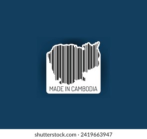 Discover fascinating sticker designs with barcodes in the shape of a map of Cambodia. Enhance your projects with visual perfection. Buy now!