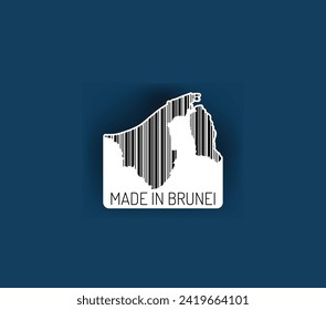 Discover fascinating sticker designs with barcodes in the shape of a map of Brunei. Enhance your projects with visual perfection. Buy now!