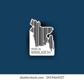 Discover fascinating sticker designs with barcodes in the shape of a map of Bangladesh. Enhance your projects with visual perfection. Buy now!