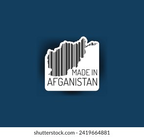 Discover fascinating sticker designs with barcodes in the shape of a map of Afghanistan. Enhance your projects with visual perfection. Buy now!