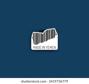 Discover fascinating sticker designs with barcodes in the shape of a map of Yemen. Enhance your projects with visual perfection. Buy now!