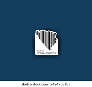 Discover fascinating sticker designs with barcodes in the shape of a map of Bosnia and Herzegovina. Enhance your projects with visual perfection. Buy now!