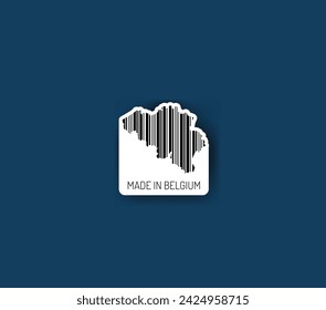 Discover fascinating sticker designs with barcodes in the shape of a map of Belgium. Enhance your projects with visual perfection. Buy now!