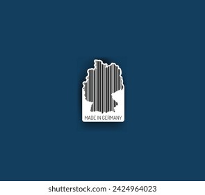 Discover fascinating sticker designs with barcodes in the shape of a map of Germany. Enhance your projects with visual perfection. Buy now!