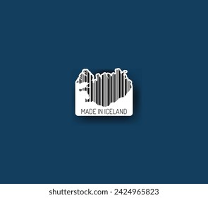 Discover fascinating sticker designs with barcodes in the shape of a map of Iceland. Enhance your projects with visual perfection. Buy now!