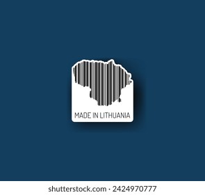 Discover fascinating sticker designs with barcodes in the shape of a map of Lithuania. Enhance your projects with visual perfection. Buy now!