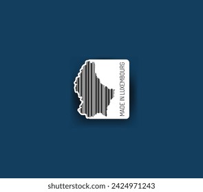 Discover fascinating sticker designs with barcodes in the shape of a map of Luxembourg. Enhance your projects with visual perfection. Buy now!