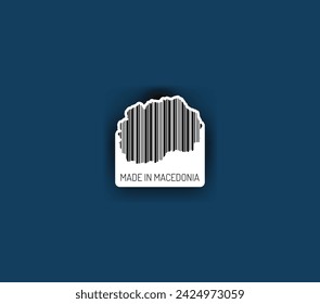 Discover fascinating sticker designs with barcodes in the shape of a map of North Macedonia. Enhance your projects with visual perfection. Buy now!