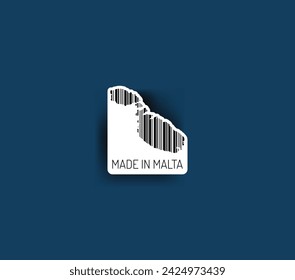 Discover fascinating sticker designs with barcodes in the shape of a map of Malta. Enhance your projects with visual perfection. Buy now!