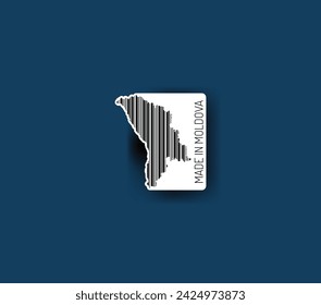 Discover fascinating sticker designs with barcodes in the shape of a map of Moldova. Enhance your projects with visual perfection. Buy now!