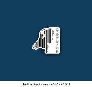 Discover fascinating sticker designs with barcodes in the shape of a map of Netherlands. Enhance your projects with visual perfection. Buy now!