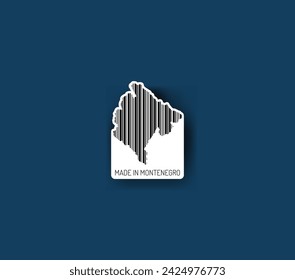 Discover fascinating sticker designs with barcodes in the shape of a map of Montenegro. Enhance your projects with visual perfection. Buy now!