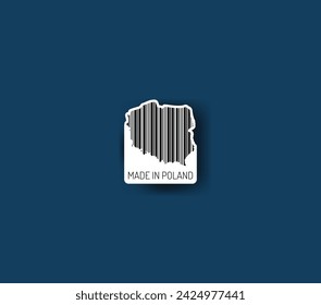 Discover fascinating sticker designs with barcodes in the shape of a map of Poland. Enhance your projects with visual perfection. Buy now!