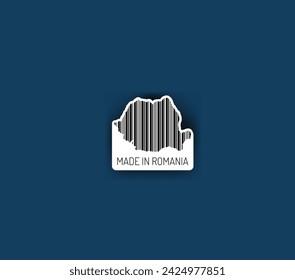 Discover fascinating sticker designs with barcodes in the shape of a map of Romania. Enhance your projects with visual perfection. Buy now!