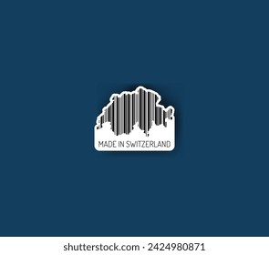 Discover fascinating sticker designs with barcodes in the shape of a map of Switzerland. Enhance your projects with visual perfection. Buy now!