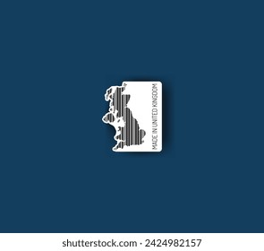 Discover fascinating sticker designs with barcodes in the shape of a map of United Kingdom. Enhance your projects with visual perfection. Buy now!