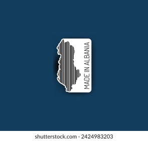 Discover fascinating sticker designs with barcodes in the shape of a map of Albania. Enhance your projects with visual perfection. Buy now!