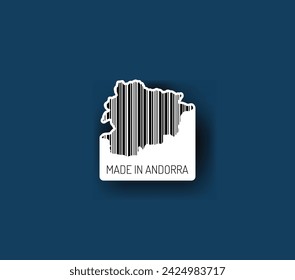 Discover fascinating sticker designs with barcodes in the shape of a map of Andorra. Enhance your projects with visual perfection. Buy now!