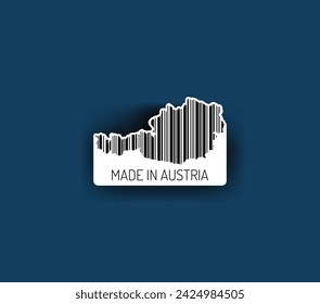 Discover fascinating sticker designs with barcodes in the shape of a map of Austria. Enhance your projects with visual perfection. Buy now!