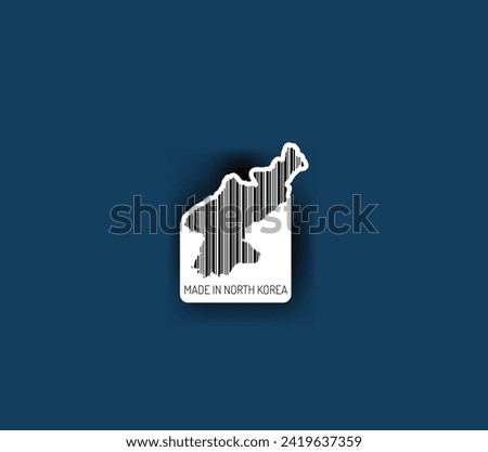 Discover fascinating sticker designs with barcodes in the shape of a map of North Korea. Enhance your projects with visual perfection. Buy now!