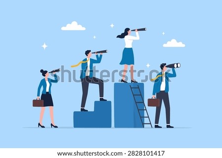Discover or finding opportunity, searching for new career, job or possibility, finding new job, candidates or insight concept, business people look through VECTOR