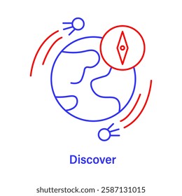 Discover – Globe with Compass Representing Exploration and Learning