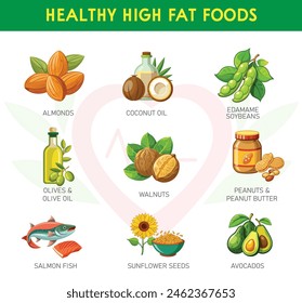 Discover healthy high-fat foods: avocados, nuts, seeds, and oily fish. These provide essential fats vital for brain and heart health.
