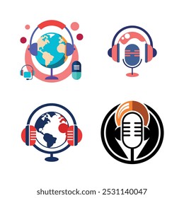 "Discover high-quality podcast microphone logo vector designs available on Shutterstock, AdobeStock, and Freepik. Perfect for podcast branding, digital marketing, and creative projects. Download now 