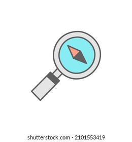 Discover Icon in color icon, isolated on white background 