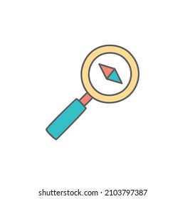 Discover Icon in color icon, isolated on white background 
