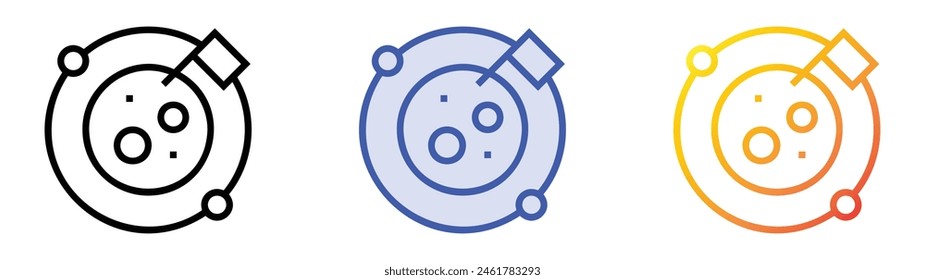 discover icon. Linear, Blue Fill and Gradient Style Design Isolated On White Background