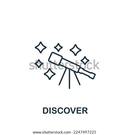 Discover icon. Monochrome simple Project Planning icon for templates, web design and infographics