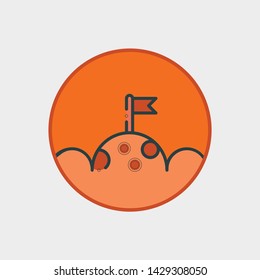 Discover icon - vector Orange eps