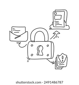 Descubra destaca la importancia de la protección digital con diseños de ciberseguridad de ilustración plana