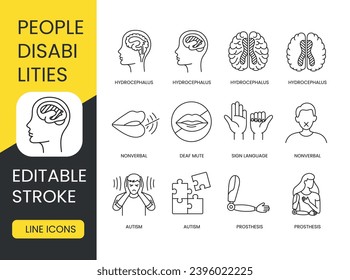 Discover inclusivity with the icon pack. From prosthetics to body language, nonverbal cues and autism awareness, editable touches expand the possibilities of designing for people with disabilities.