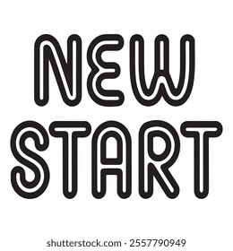 Discover the inspiring "New Start" lettering design, perfect for motivating fresh beginnings and positive changes.