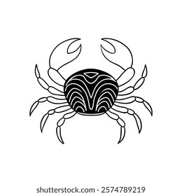 Discover an intricate crab zentangle art illustration, isolated on a white background. Perfect for creative projects, tattoos, decor, and more, this detailed vector design exudes elegance and style.