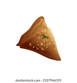 Discover the irresistible charm of India's iconic Samosa in our 3D realistic vector illustration. A trendy delight for all!