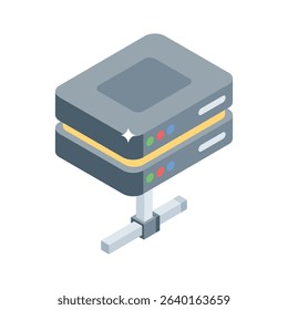 Discover an isometric icon showing shared server connectivity