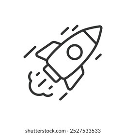 Discover, in line design. Discover, exploration, search, finding, journey, curiosity, discovery process, magnifying glass on white background vector. Discover, in line design, editable stroke icon