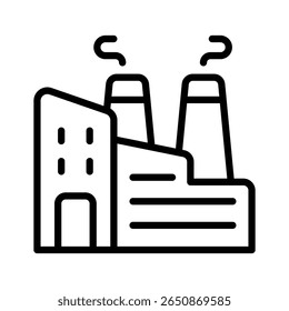 Discover a linear icon showing modern factory structure