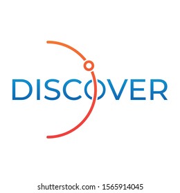 discover logo. discover word and planet concept