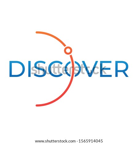 discover logo. discover word and planet concept