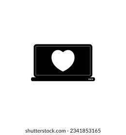 Discover love in technology with heart in a computer vector art. Ideal for digital designs. Get yours now.