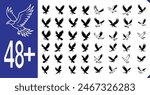 Discover the majestic beauty of eagles with this black and white vector illustration set. Perfect for wildlife enthusiasts and graphic designers alike.