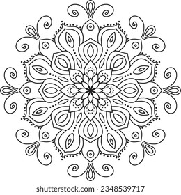 Discover the mesmerizing beauty of this intricate floral mandala design. With its delicately detailed petals, leaves, and geometric patterns, this mandala exudes a sense of harmony and balance.