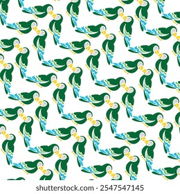 Discover a modern parrot pattern design showcasing vibrant green colors. Perfect for animal-themed projects, creative patterns, and nature-inspired artworks with a sleek, modern touch.