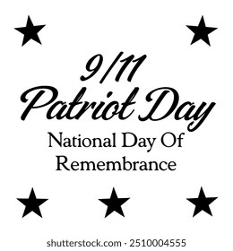 Discover my September 11 Patriot Day National Day Of Remembrance typography silhouette vector style illustration design. Perfect for T Shirt designs and projects honoring this solemn day.